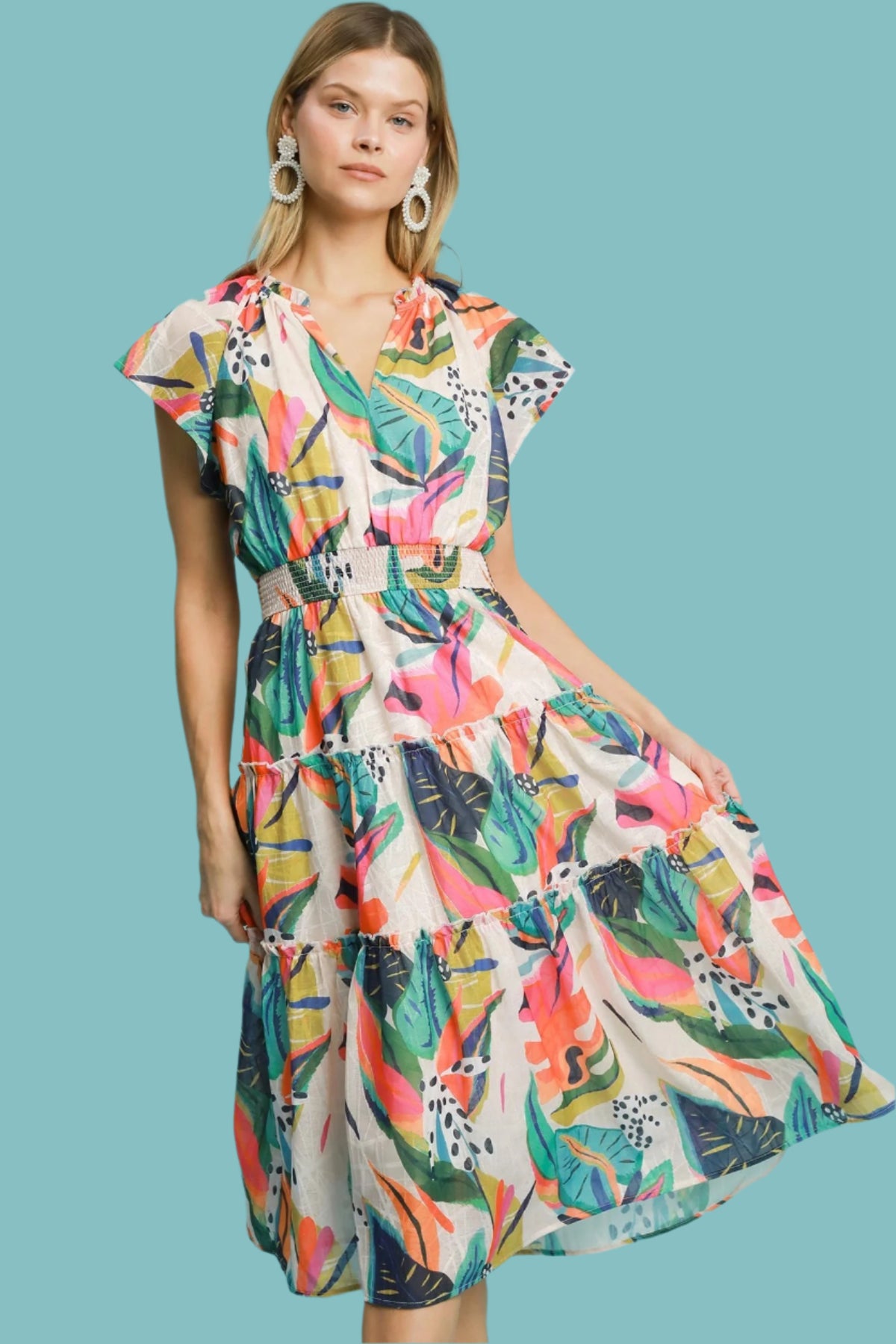 Paradise Beyond Dress - Orange Mix Sage in Bloom Paradise Beyond Dress - Orange Mix Sage in Bloom