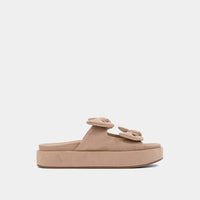 Kiki Platform Sandal - Beige Suede