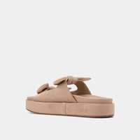 Kiki Platform Sandal - Beige Suede