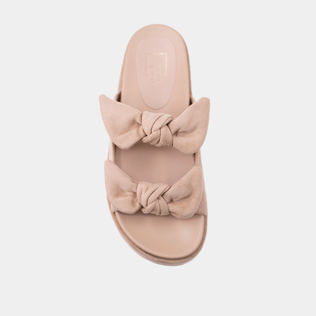 Kiki Platform Sandal - Beige Suede