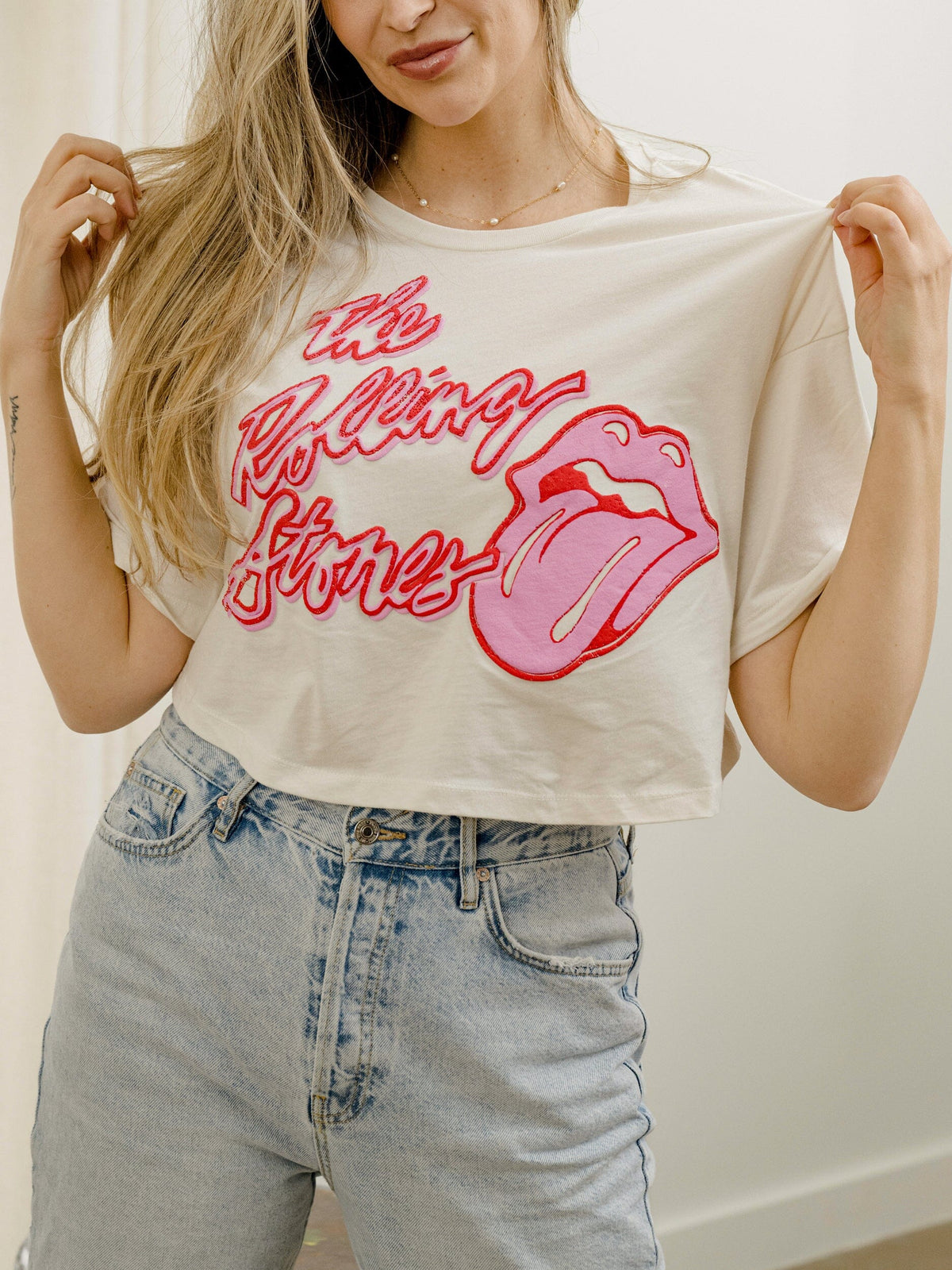 Rolling Stones Puff Ink Cropped Tee