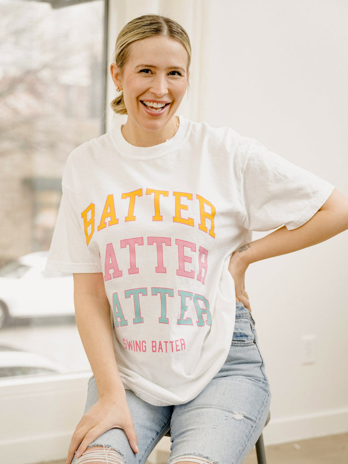 Batter Batter Batter Tee - White