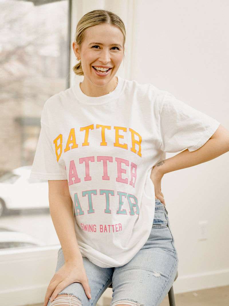 Batter Batter Batter Tee - White