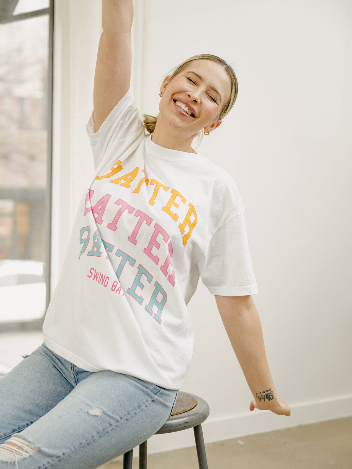 Batter Batter Batter Tee - White