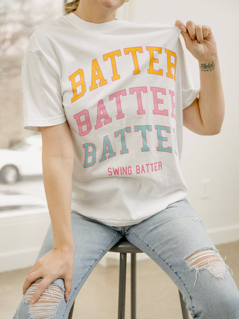 Batter Batter Batter Tee - White