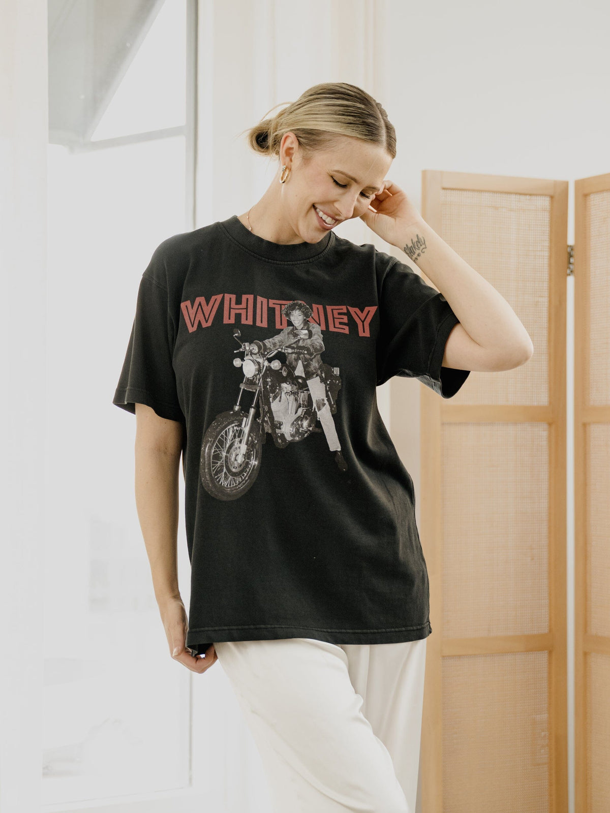 Whitney Houston Motorcycle Tee - Black