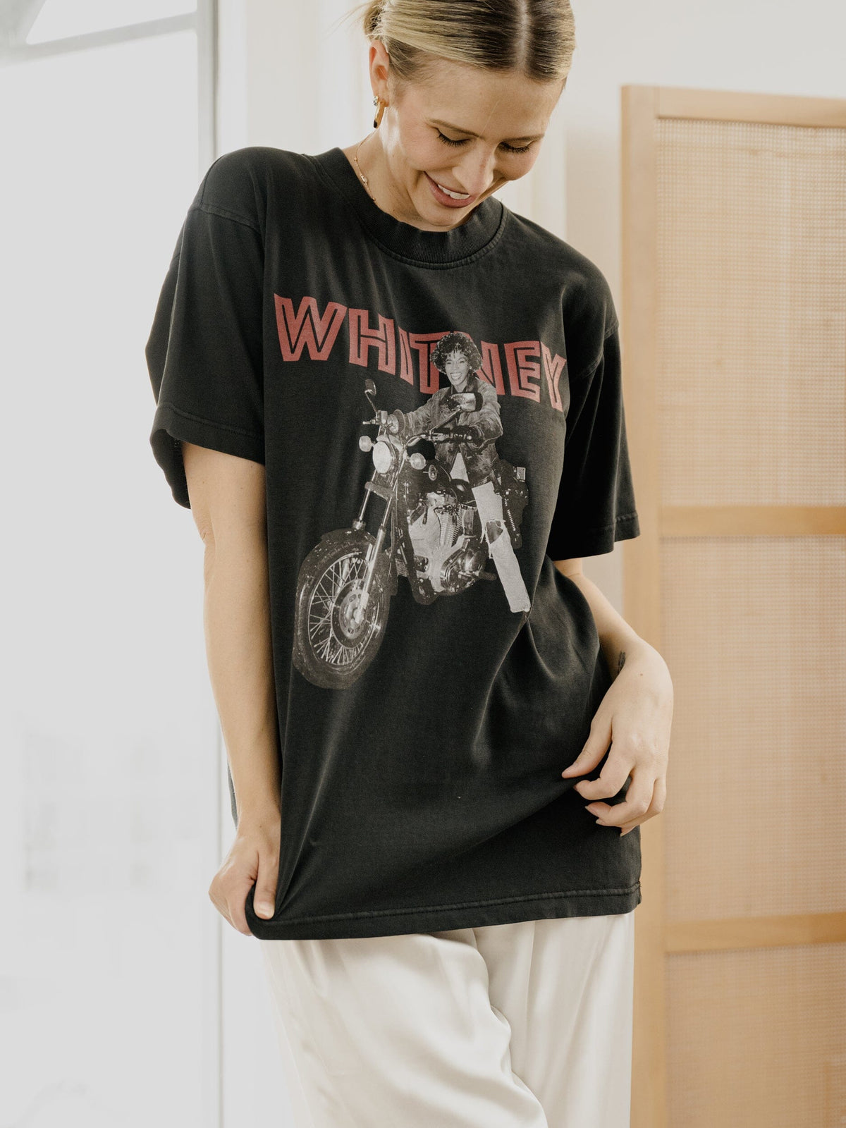 Whitney Houston Motorcycle Tee - Black