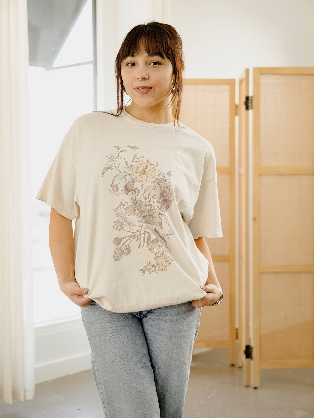 Language Of Flowers Tee - Off White