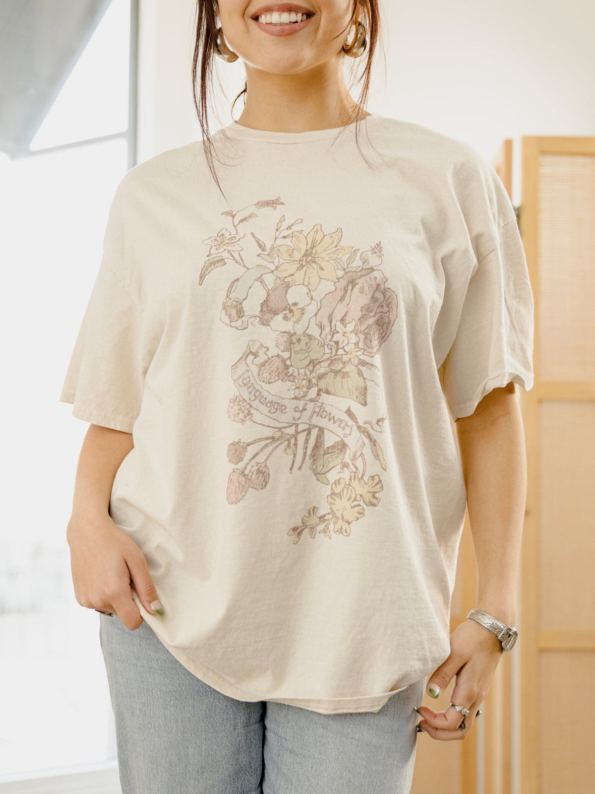 Language Of Flowers Tee - Off White