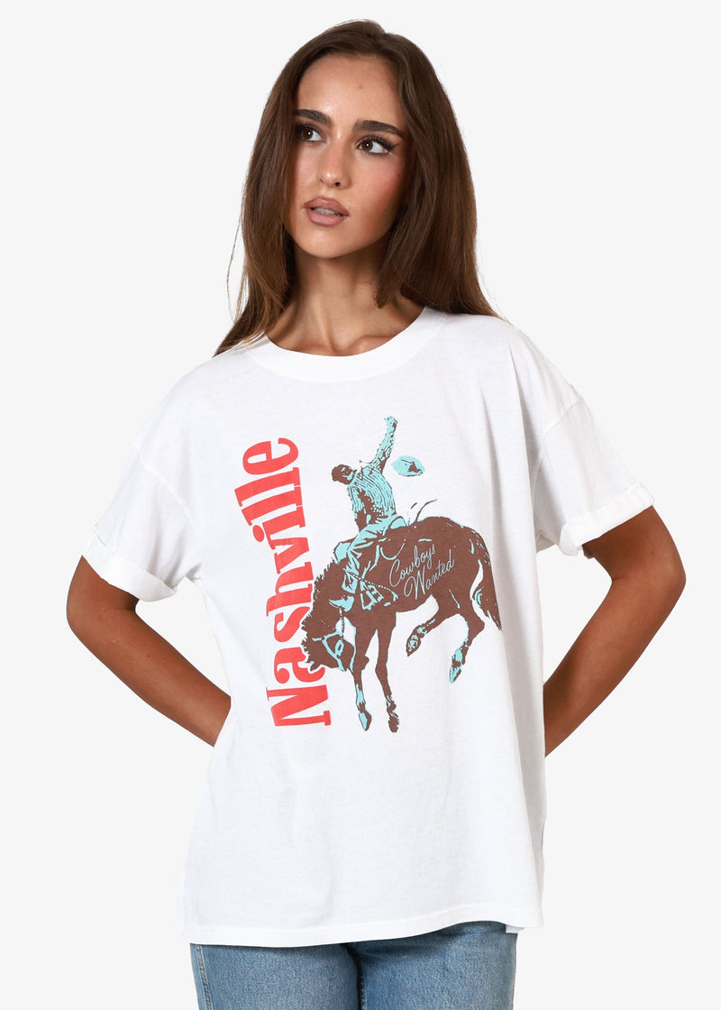 Nashville Cowboy Tee - White