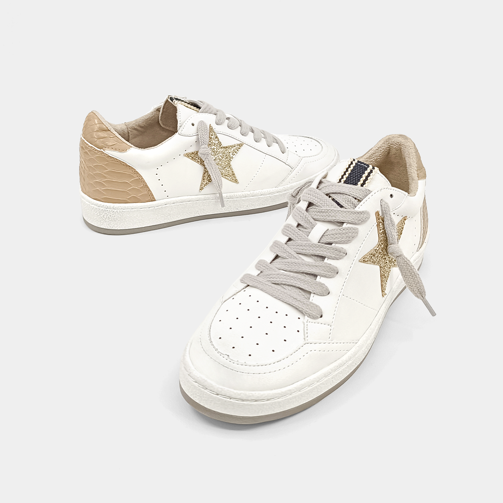 Paz Goose Sneakers - Taupe Snake