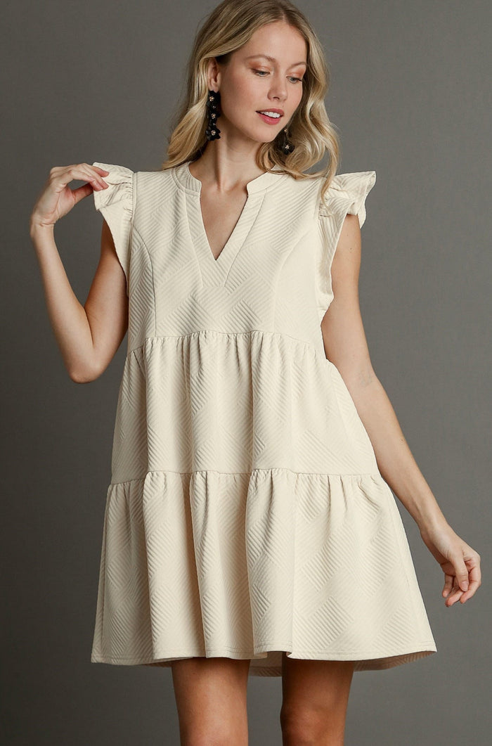 Etched In Stone Dress - Cream