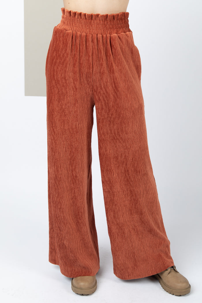 Comfort Of Luxury Pants - Rust