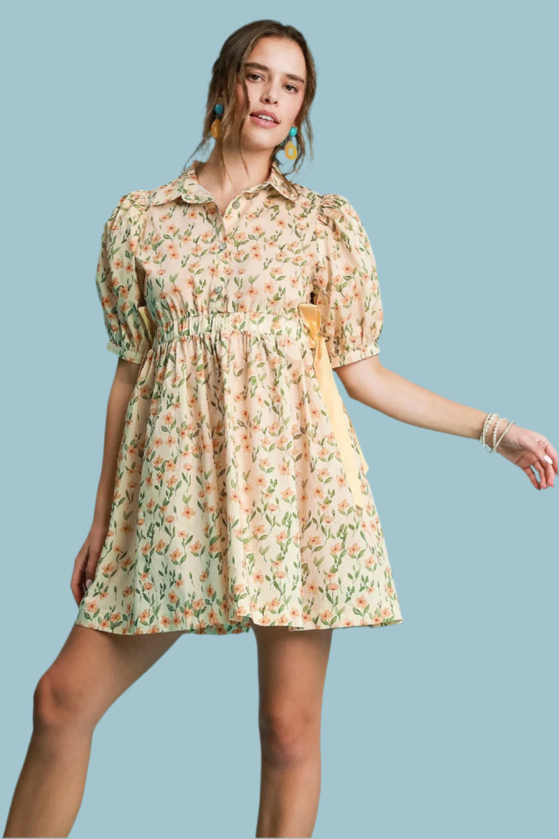 Budding Charm Dress - Cream