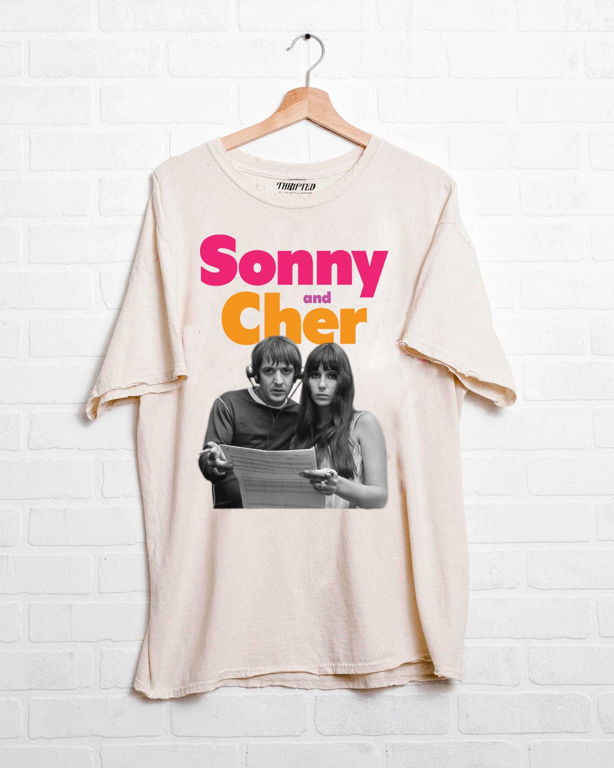 Daydreamer Sonny & Cher Tee Shirt Cream on sale Size Small NWOT