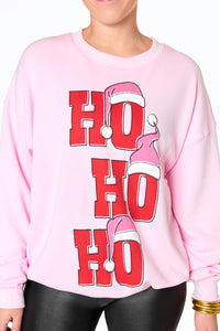 Ho Ho Ho Sweatshirt - Pink