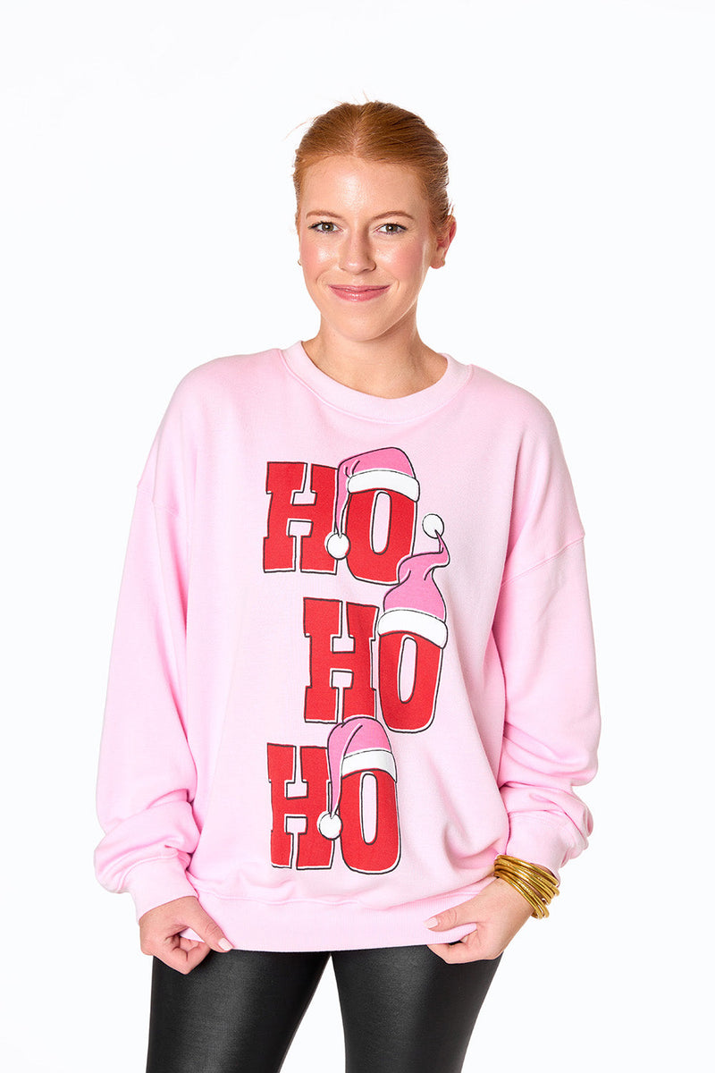 Ho Ho Ho Sweatshirt - Pink