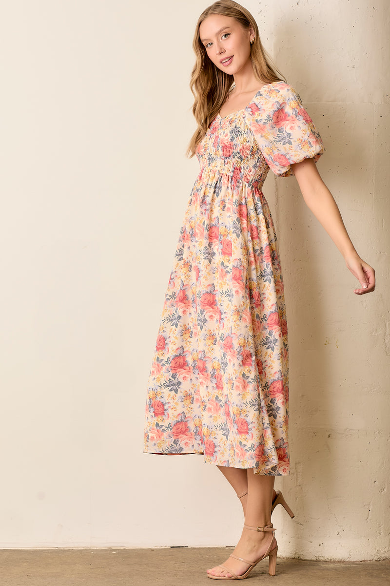 Coming Up Roses Dress - Ivory