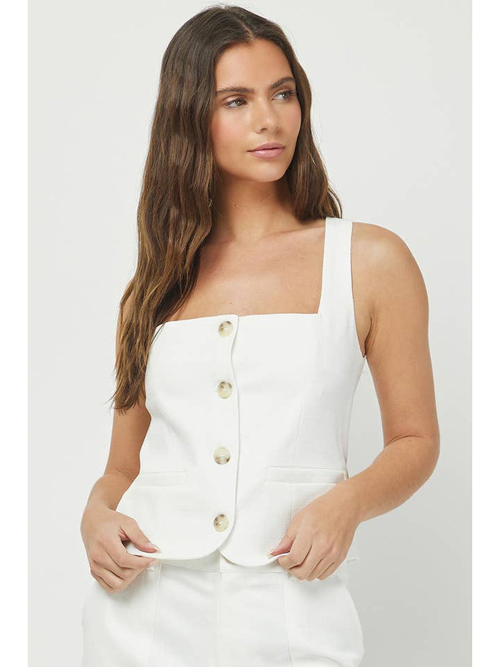Bottom Line Top - White
