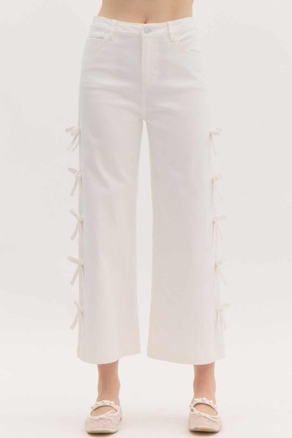 Bow Me Over Pants - White