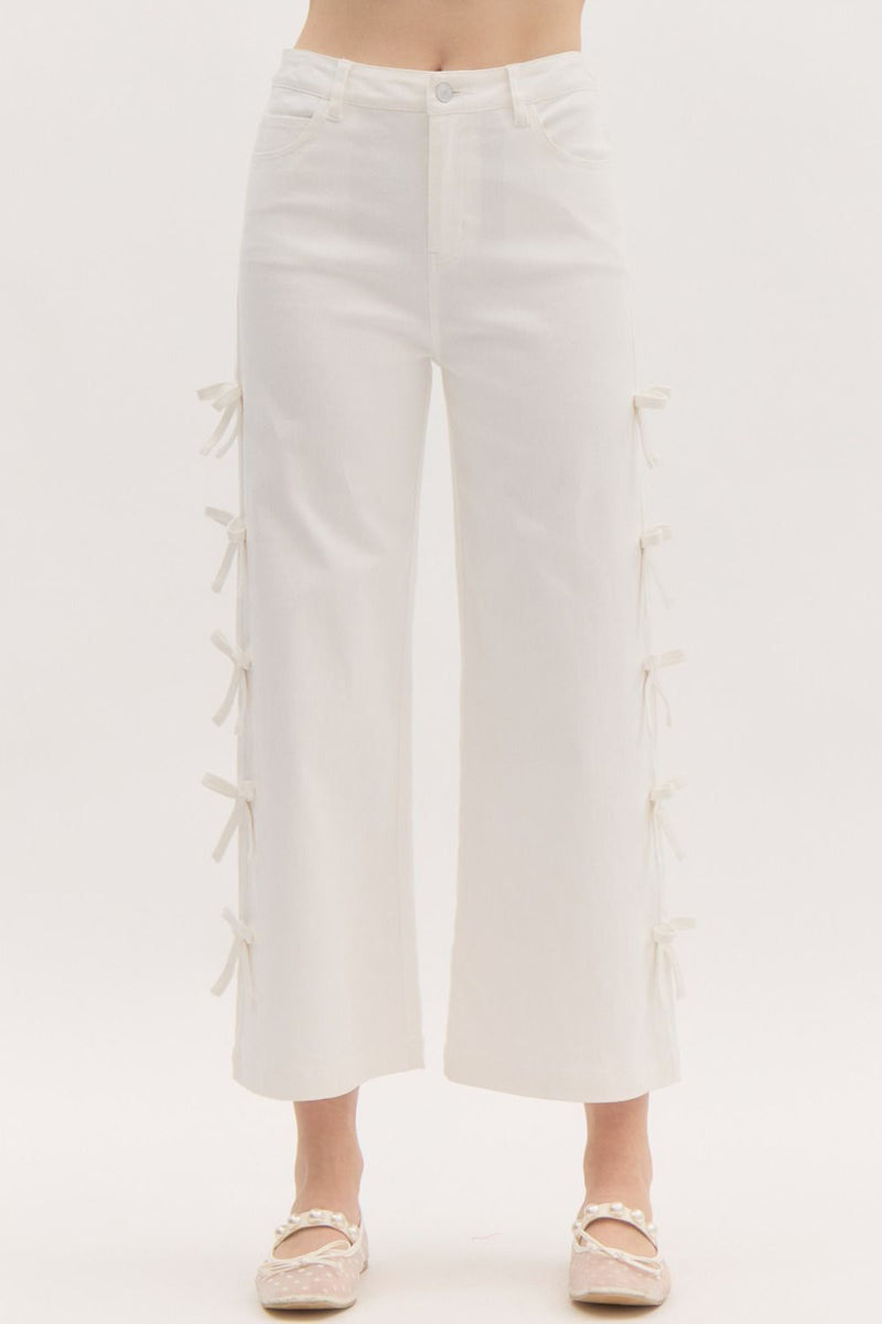 Bow Me Over Pants - White