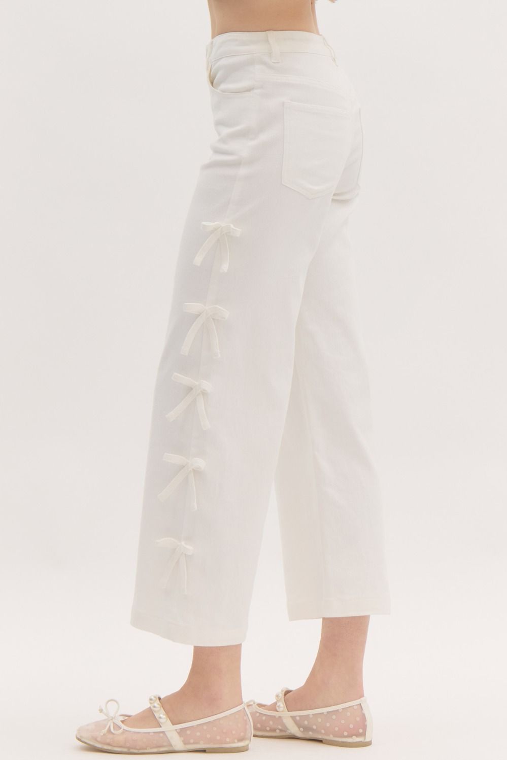 Bow Me Over Pants - White