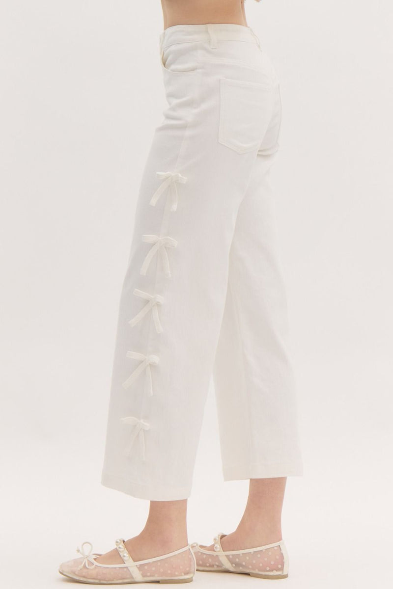 Bow Me Over Pants - White