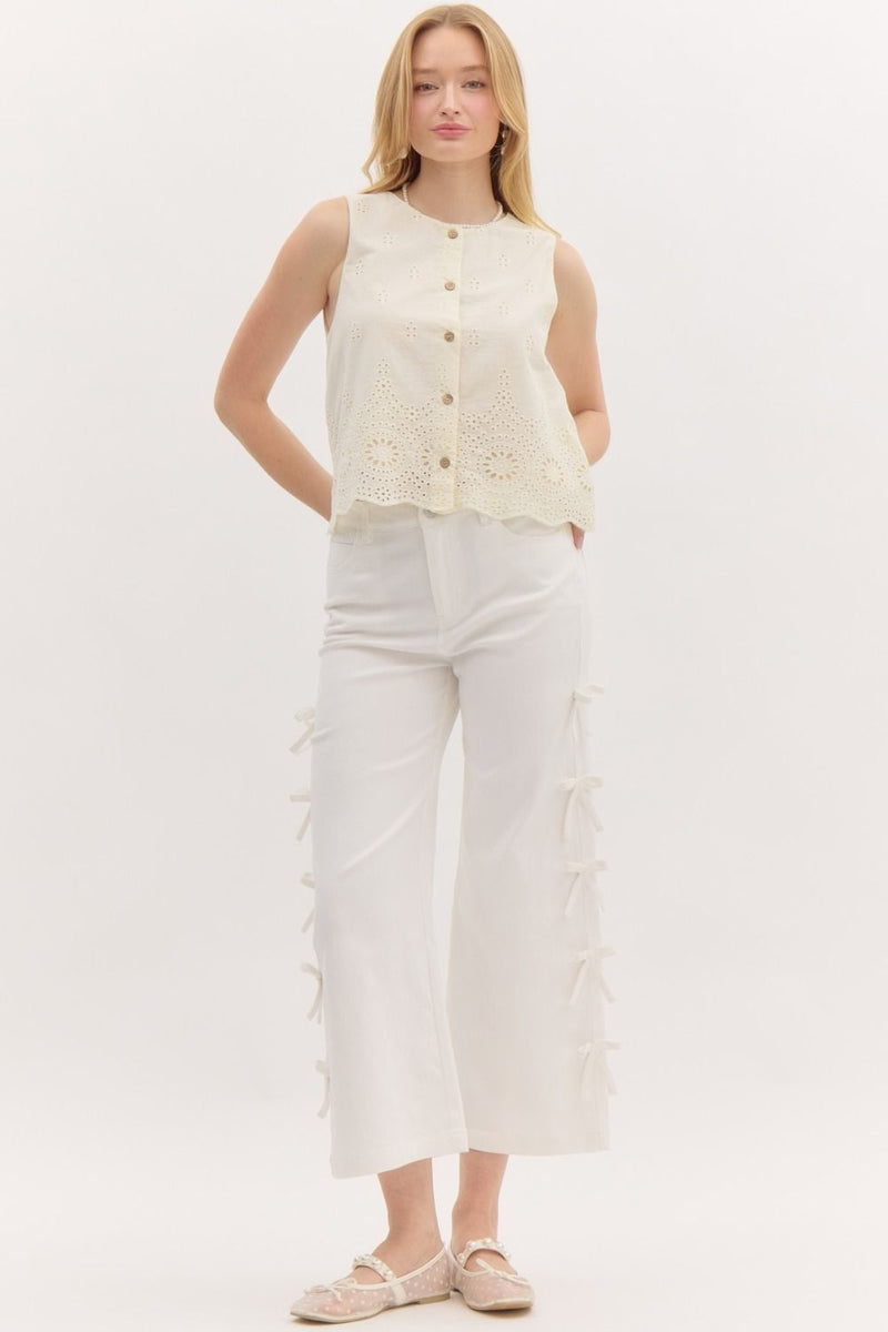 Bow Me Over Pants - White