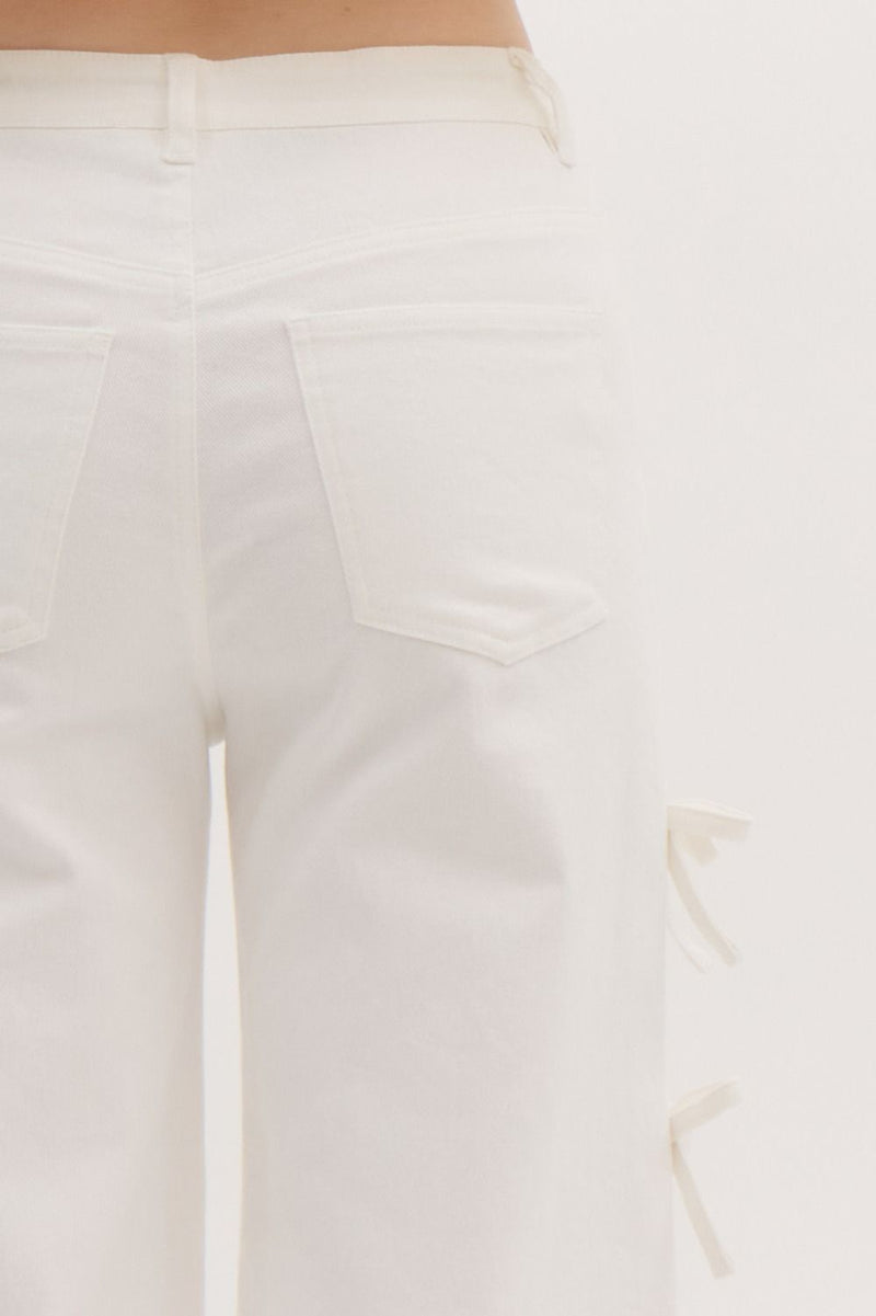 Bow Me Over Pants - White