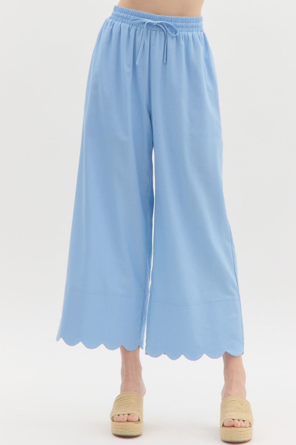 Scalloped Charm Pants - Blue