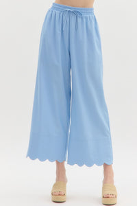 Scalloped Charm Pants - Blue