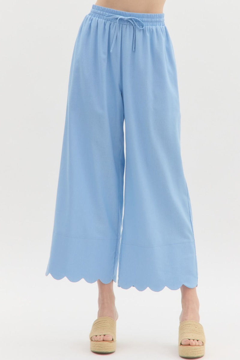 Scalloped Charm Pants - Blue