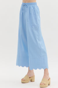 Scalloped Charm Pants - Blue