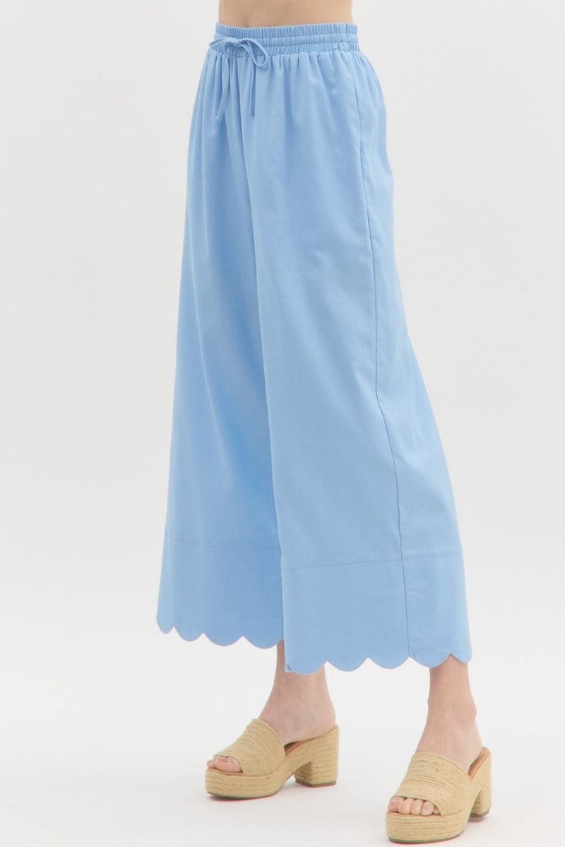 Scalloped Charm Pants - Blue