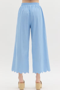 Scalloped Charm Pants - Blue