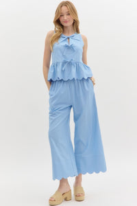 Scalloped Charm Top - Blue