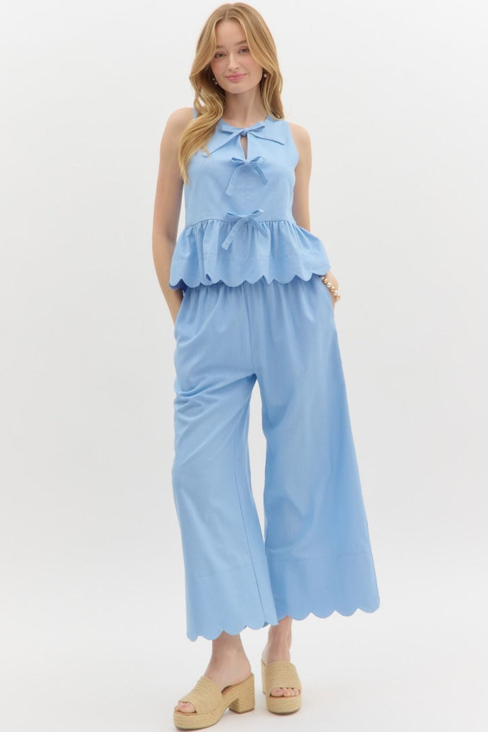 Scalloped Charm Top - Blue
