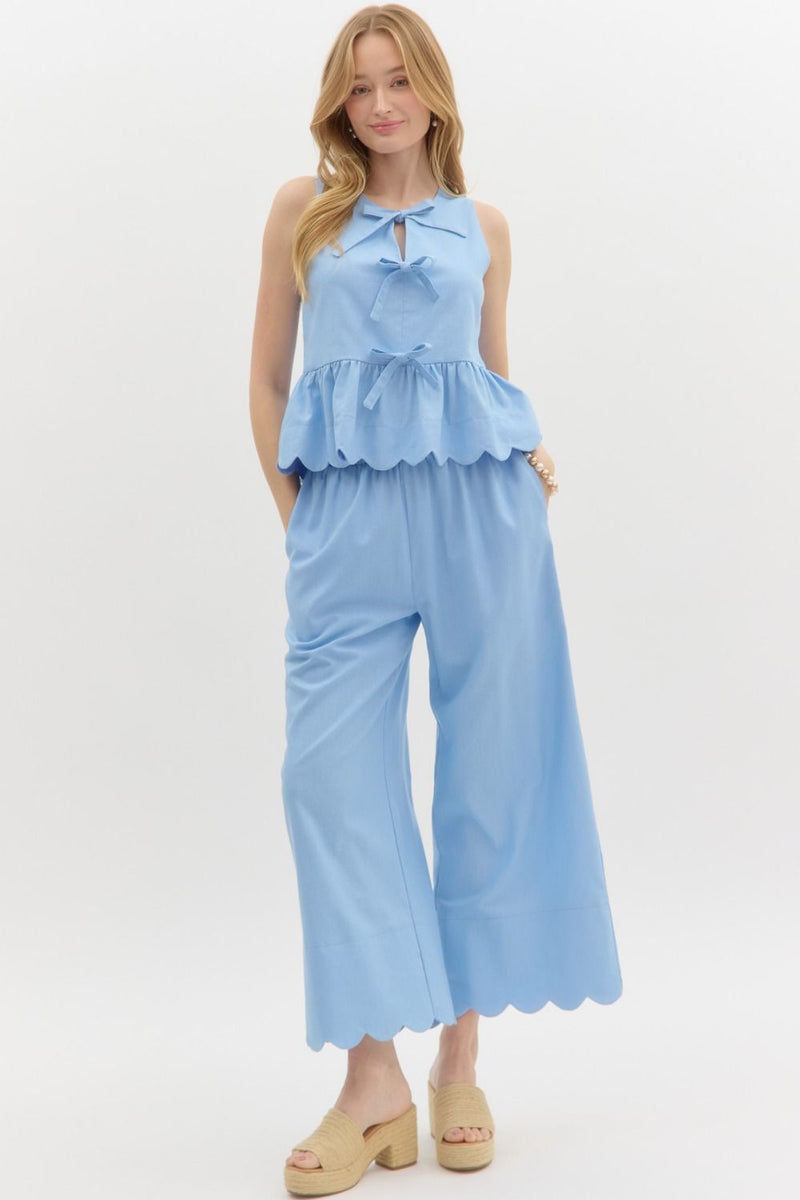 Scalloped Charm Top - Blue