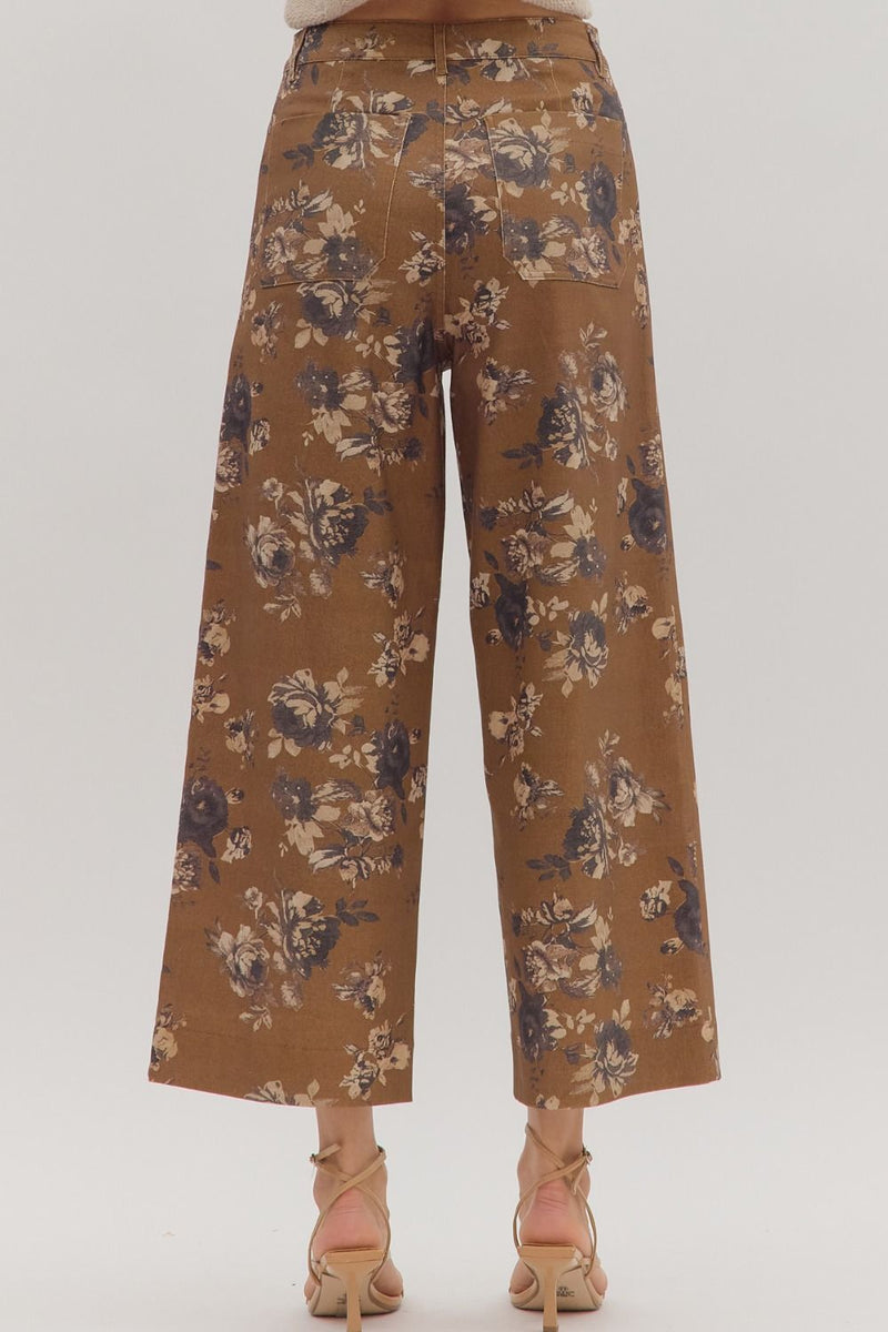 Floral Fixation Pants - Caramel