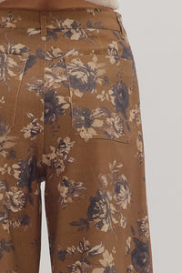 Floral Fixation Pants - Caramel