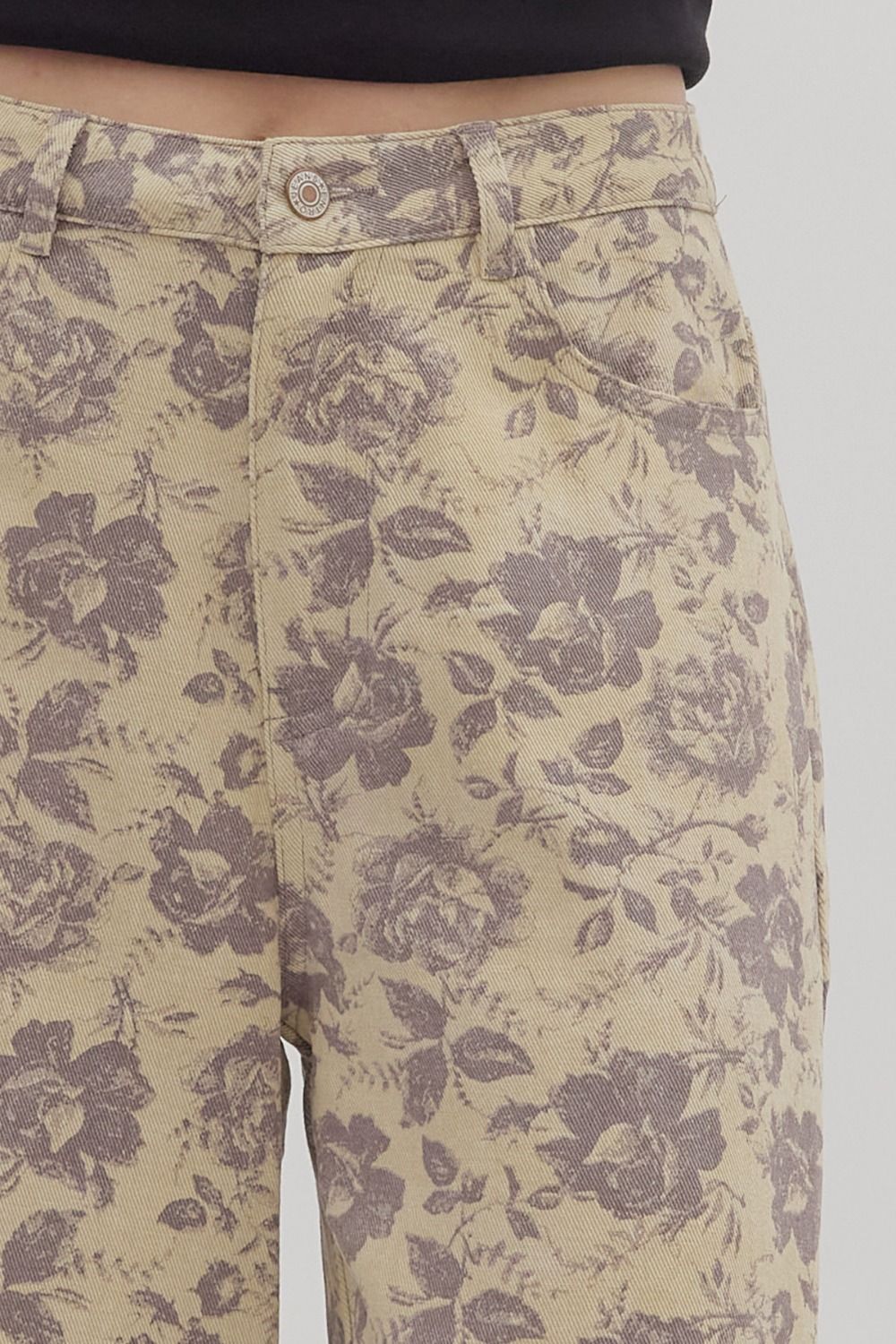 Whispering Bloom Pants - Ecru