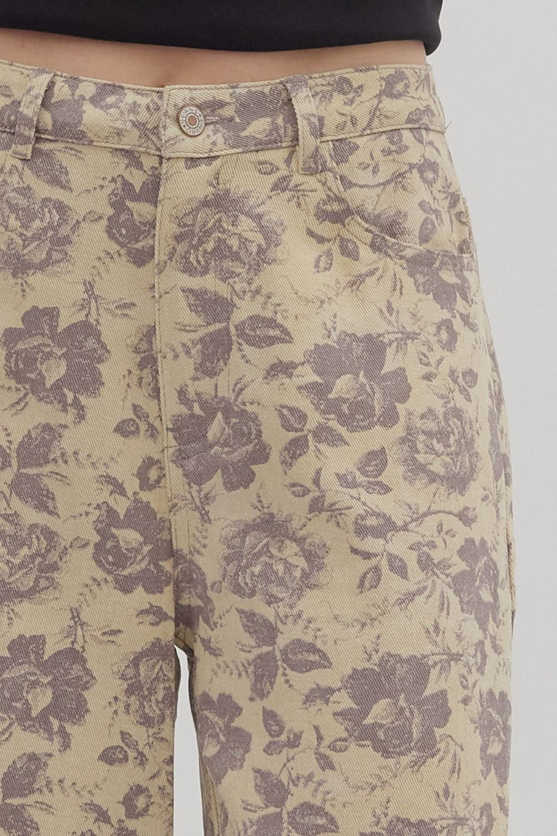 Whispering Bloom Pants - Ecru