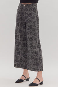 Whispering Bloom Pants - Charcoal