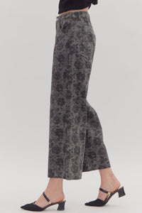 Whispering Bloom Pants - Charcoal