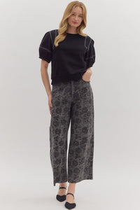 Whispering Bloom Pants - Charcoal