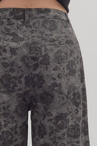 Whispering Bloom Pants - Charcoal