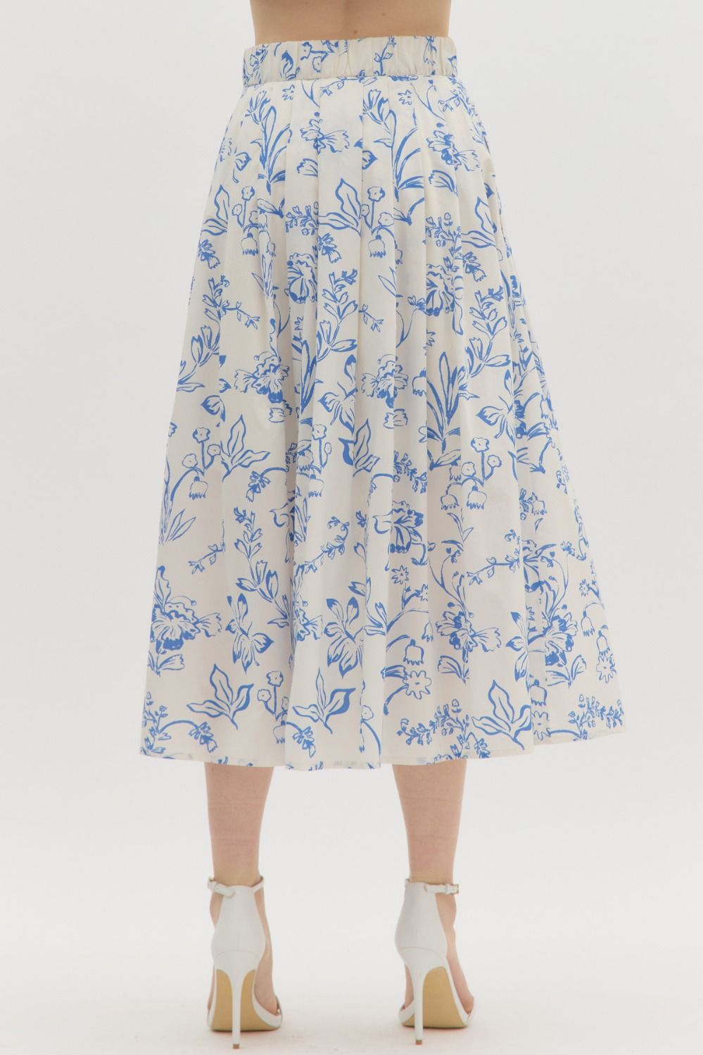 Fresh Start Skirt - Cream/Blue