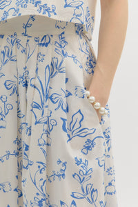 Fresh Start Skirt - Cream/Blue
