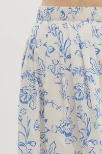 Fresh Start Skirt - Cream/Blue
