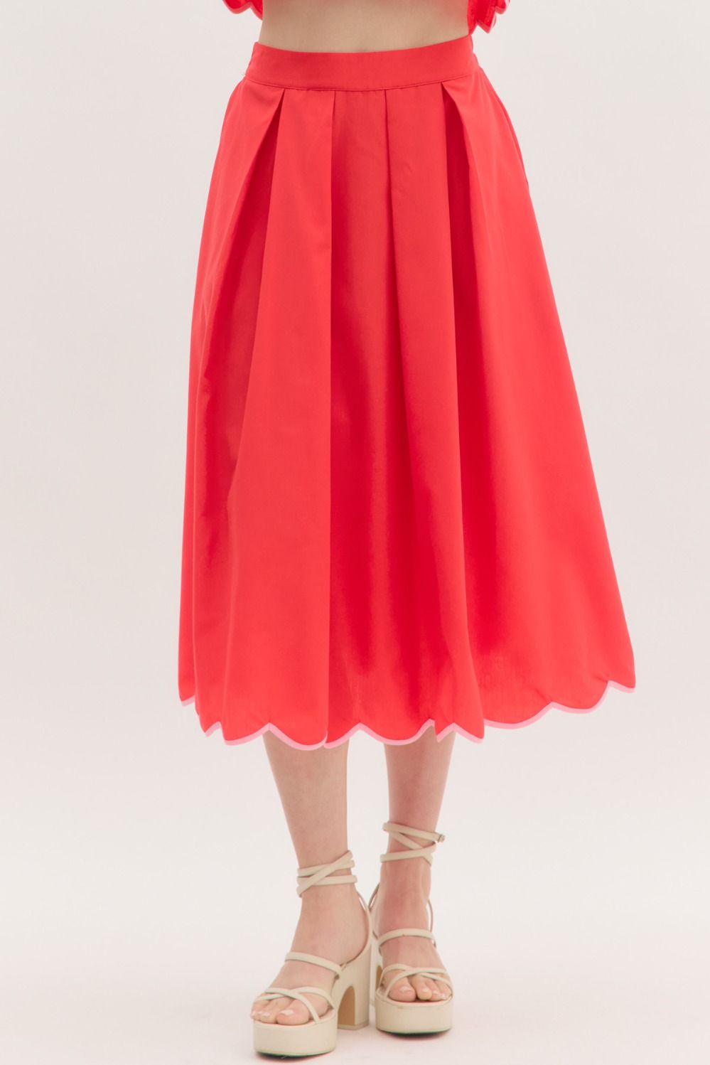 Along The Curve Skirt - Red